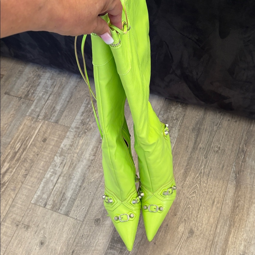 Villain Neon Knee-High Stiletto Boots